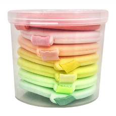 糖果色乾濕兩用雙面氣墊粉撲 35g 7入, 彩虹, 1組