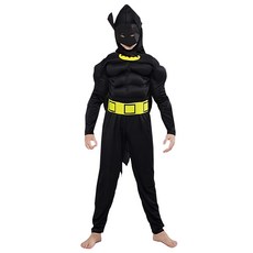Batman 蝙蝠俠 萬聖節男童變裝服送面具披風腰帶, 蝙蝠俠變裝服送面罩, 1個