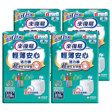 Lifree 來復易 輕薄安心活力褲 成人紙尿褲, M, 18片, 4包