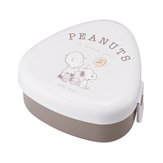 OSK Snoopy 三角飯糰壓模盒, 290ML, 尺寸10.9X10.6X5.6CM, 日本原產地, 米色, 1個