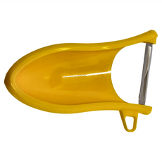 SUNCRAFT 川嶋 滑鼠型削皮刀 OB-209Y 黃色 不鏽鋼刀刃 聚丙烯材質 削蘋果皮 芽孔 日本產, 1個