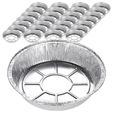 德利生活 氣炸鍋烤箱燒烤鋁箔盤 8吋(20 x 4cm), 50個, 1組