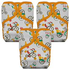 THIRSTIES 成長型 口袋式布尿布 一般款 自行車圖案, Cruising, 3件