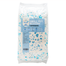 MiniFeet 小動物舒適紙棉, 柔軟蓬鬆, 99%無粉塵, 天然無毒, 高效除臭, 超強吸水, 檢驗合格, 白色+藍色, 450g, 1包
