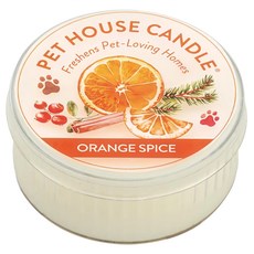 PET HOUSE 室內除臭寵物香氛蠟燭 香橙肉桂, 無添加色素，石蠟、石油，可重複使用，連續使用時間長達12小時, 43g, 1罐