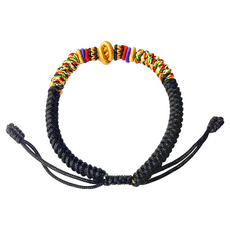 財源無限 金剛結五色線手鍊, 手圍14-20cm (黑色), 1條