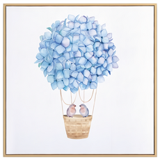 菠蘿選畫所 幸福起飛 繡球花 APLS4437D 掛畫 40 x 40cm 框 居家裝飾, 木色