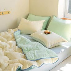 SHEZ HOME 起司水洗雙面薄被, LEMON LIME