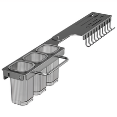 couselect 壁掛折疊轉角刀架 多功能廚房置物架 槍灰色 刀具筷子收納, 1個, 65 x 8.7 x 3cm