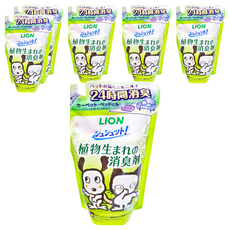 LION 獅王 Shushutto 一瓶搞定 空間臭臭除臭補充包, 強效除臭&除菌, 24小時消臭, 植物性消臭除菌成分, 薄荷香, 320ml, 6包