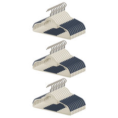 bebehome 雙色無痕衣架乾濕兩用加厚款 10入 ABS塑料材質 TPE防滑橡膠設計, 藍色, 3組