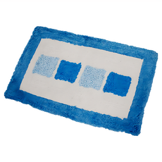 Cotton Field 棉花田傢飾 格列純棉提花踏墊 100%純棉, 45 x 70cm, 藍色