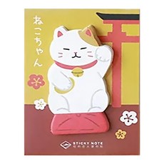 德德小品集 便利貼 喵鳴醬與旺旺君 88 x 50mm 10g, 招財貓, 30枚, 3個