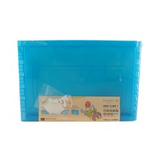 livinbox 巧拚收納箱 DIY組裝 可堆疊 大容量收納 藍色透明 KD-2638X, 1個