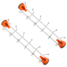 LASSLEY 蕾絲妮 MAGIC強力吸盤多功能雙掛架 ABS樹脂 承重: 5.1~7kg, 橘色, 2個
