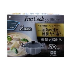 PEARL LIFE 珍珠金屬 雙層鋼雙耳鍋 附玻璃蓋 22cm 33.5 x 23.5 x 15cm 3.4L 1.4kg, 33.5cm, 深灰色, 1個