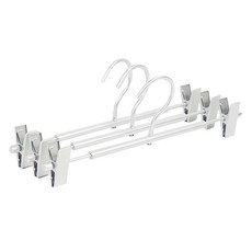 Craftsman In Storage 收納職人 日式簡約超輕量無痕防滑可伸縮鋁合金褲夾 Set 3入 約31x11.5cm, 啞光銀, 1組