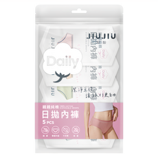JIUJIU 親親 純棉日拋內褲5件組 100%純棉 外遊出差適用, S, 混合顏色