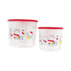 Sanrio 三麗鷗 HELLO KITTY 儲存罐 KTS-7119KT 2個 300ml+500ml, 1組