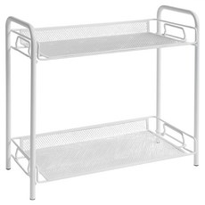 小麥購物 桌面收納架 C228 雙層置物架 辦公室/浴室收納 簡約風, 白色, 1個