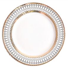 Homely Zakka 陶瓷餐盤碗餐具 大圓平盤 8.1吋~12吋, 27 x 2.2cm, 歐式復古描金, 1個