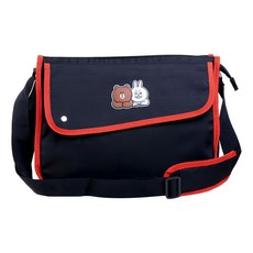 BiNiN 斌瀛 LINE FRIENDS 郵差造型側背包, 黑色