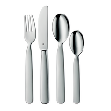 WMF 不銹鋼兒童餐具4件組, 餐叉16 x 3 x 1.1cm + 餐刀17 x 2.5 x 0.3cm + 大湯匙16 x 4 x 1cm + 小湯匙13 x 3 x 0.8cm, 1組