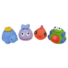 K's Kids 奇智奇思 動物造型洗澡玩具 Set 4件組 無毒PVC, 1組, Multiple colors