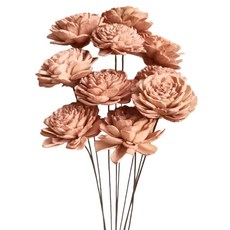 索拉花 4cm 焦糖色 + 藤條花 + 枝條 10入, 1組