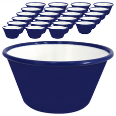 琺瑯醬料杯 2oz 外深藍色內純白色 24個/組, 1組