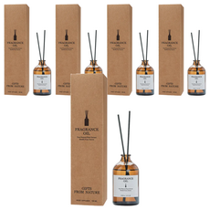 FRAGRANCE 法式精油茶色擴香瓶, 小口徑, 100ml, 擴香棒 Set 6支, 室內香氛, 萬豪, 5瓶