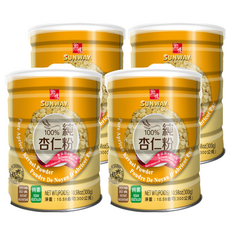 SUNWAY 鄉味 純杏仁粉 高鈣高纖 健康無添加, 300g, 4罐