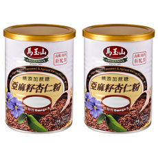 馬玉山亞麻籽杏仁粉, 亞麻籽專利製程, 杏仁原豆, 營養豐富, 高纖高鈣, 無添加蔗糖, 無人工色素, 充氮保鮮, 400g, 2罐