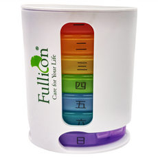 Fullicon 護立康 7日立式鵝蛋保健盒 四格密封設計 圖示提醒服藥時間 單日藥盒輕巧好攜帶, 1組