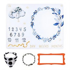 Kori Deer 可莉鹿 法蘭絨嬰兒童成長紀錄日期毯安撫毯包巾附配件 Set, 星星光環