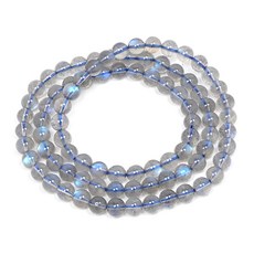 天然水晶 拉長石條珠 DIY 繞三圈 4mm 13g, 藍韻