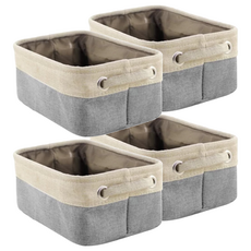 北歐布藝收納籃 01小號, 灰色, 4個