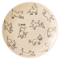 Mao's 樂陶陶 李瑾倫聯名 愛狗圓盤禮盒 400g, 米色, 盤子 + 提盒式禮盒, 1盒