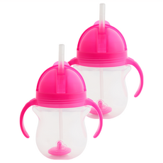 munchkin 滿趣健 雙耳重力球吸管學習杯, 顏色隨機, 207ml, 2個