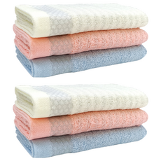 TELITA 石墨烯蜂巢緞條毛巾 3條組, 易擰乾, 速乾, 純棉, 台灣製造, 預防靜電, TA3111, 2包