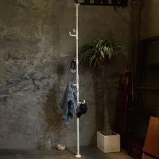 LiFArt 頂天立地多用途掛衣架/衣帽架 NEE-023, 白色, 16.7 x 16.7 x 110~310cm
