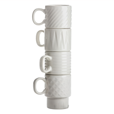 sagaform 濃縮咖啡杯4入 100 ml, 白色, 1組