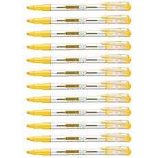 Monami Essenti Soft 粉彩螢光筆 金黃色 柔和護眼 傾斜筆尖設計, 12支