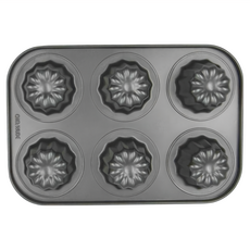 CHEFMADE 學廚 金鋼黑 可麗露模 WK9864 6杯不粘 Cannele Mould, 26.7 x 18.1 x 5.1cm, 1個