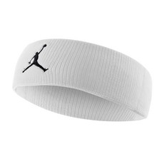 NIKE 耐吉 JORDAN 喬丹 DRI-FIT 單色頭帶, 96% 尼龍 4% 橡膠, 單一尺寸, 1條, 白色