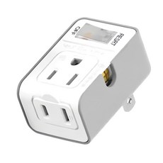 BUBUTech 節能1孔小壁插 1開關1座3孔變2孔 54mm, 白色, 1個