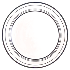 Homely Zakka 北歐經典復古黑白浪漫系列陶瓷餐盤 - 8.1吋~12吋, 赫本線條, 20 x 2cm, 1個