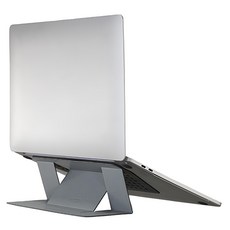 MOFT 黏貼散熱孔款隱形筆電支架，皮革款, 灰色, 1個