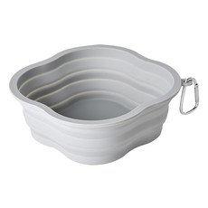 Truly House 四葉草馬卡龍寵物折疊碗 (1000cc) 灰色, 1個