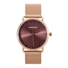 MARIGOLD 美爾朵 刻畫我倆的日夜無間米蘭金屬鍊帶手錶 霧光感放射紋表面